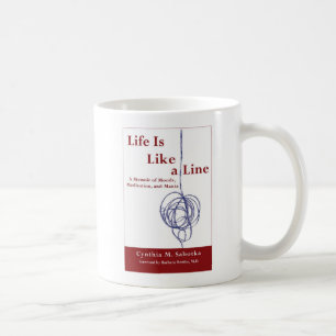 A vida é como uma linha caneca de café