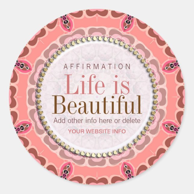 A vida é etiqueta tribal dos rosa bonitos da terra (Frente)