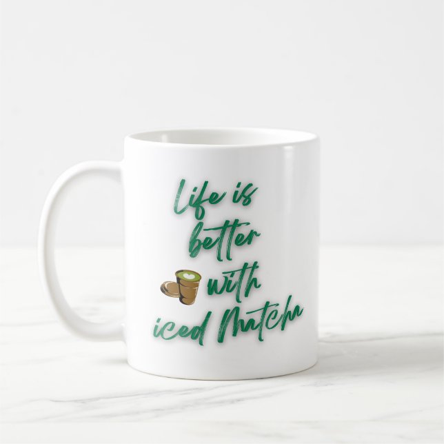 A vida é melhor com canecas de café com Matcha gel (Esquerda)