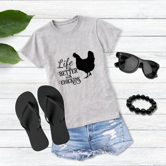 A vida é melhor com galinhas, T-Shirt (Criador carregado)