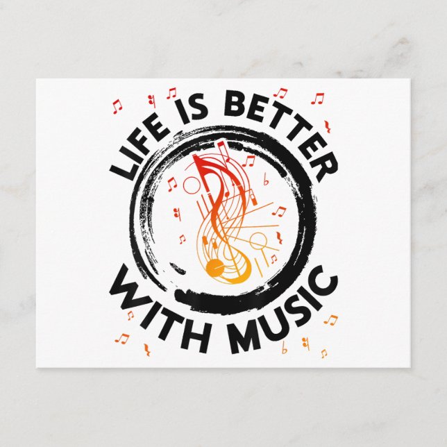 A Vida É Melhor Com Notas De Música Musical Lov (Frente)