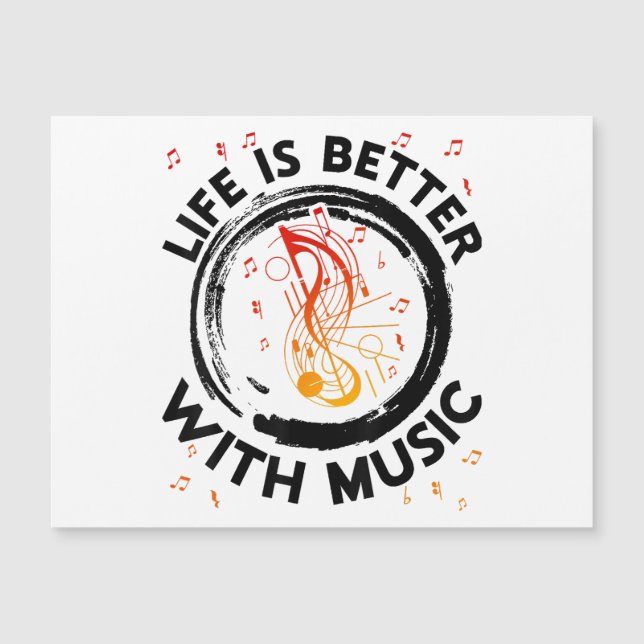 A Vida É Melhor Com Notas De Música Musical Lov (Frente)