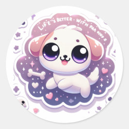 A vida é melhor com Paw Kawaii Adesivo para Artesa