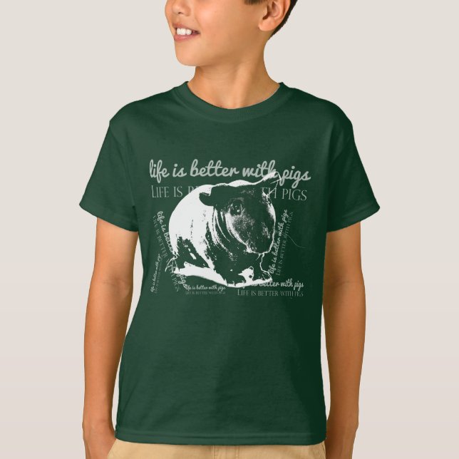 A vida é melhor com porcos T-Shirt (Frente)
