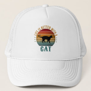 A VIDA É MELHOR COM UM GATO BONÉ DE CAMINHONEIRO