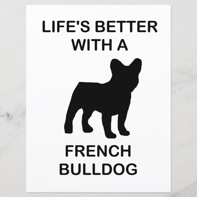 a vida é melhor com um papel de scrapbook de bulld (Frente)