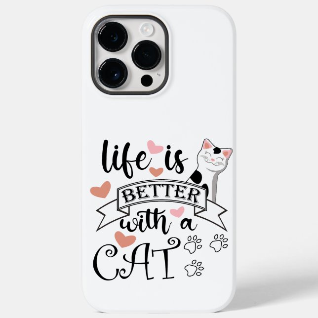 A vida é melhor com um slogan de citação do Cat (Verso)