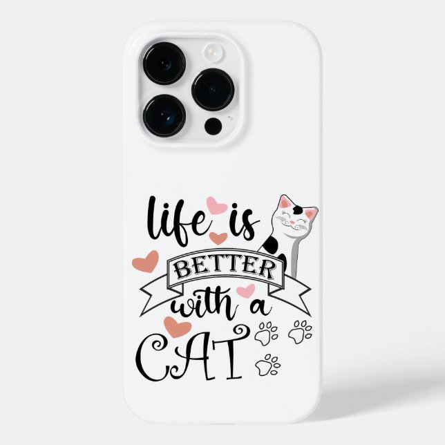 A vida é melhor com um slogan de citação do Cat (Verso)