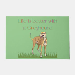"A vida é melhor com um tapete de porta de galgos