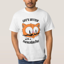 A Vida é Melhor com uma Camisa de Gato de Desenho