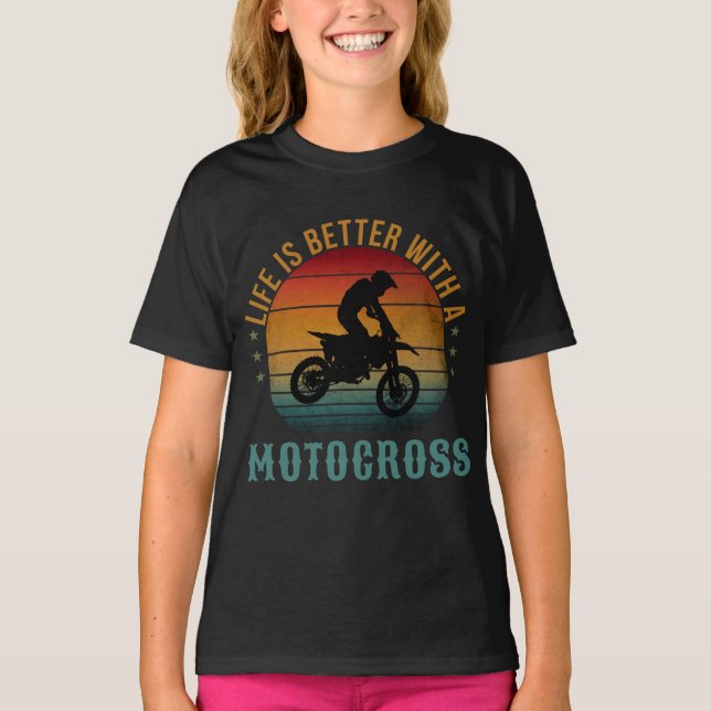 A VIDA É MELHOR COM UMA CAMISETA DE MOTOCROSS (Frente)
