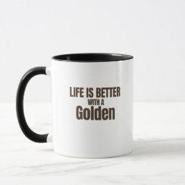A Vida é Melhor Com Uma Caneca de Café Dourada