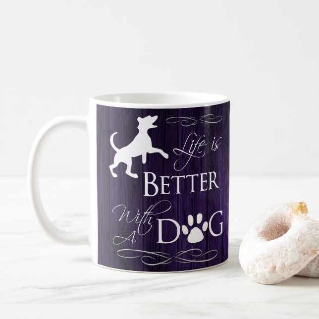A vida é melhor com uma caneca de café - Roxo (Com Donut)