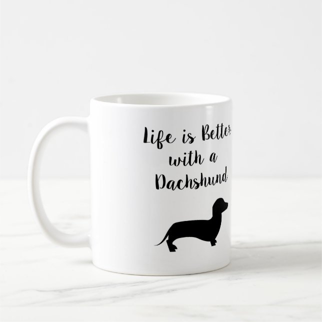 A vida é melhor com uma caneca do Dachshund (Esquerda)