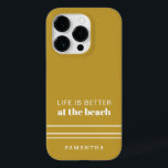 A Vida é Melhor Família Férias de Verão à Beira-Ma<br><div class="desc">Atinge a praia arenosa à beira-mar com a sua capa de telefone personalizada com um personagem. Apresentando uma frase fofa "A vida é melhor na praia". Adicione facilmente um nome para torná-lo pessoal,  único e um de uma espécie. Altere facilmente a cor do fundo clicando no botão "Personalizar isto"</div>
