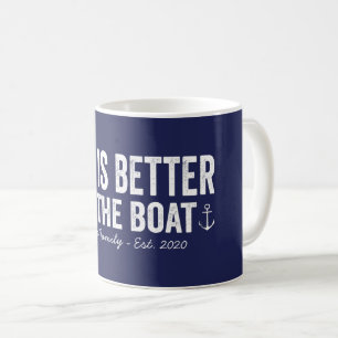 A vida é melhor na caneca do barco Marinho