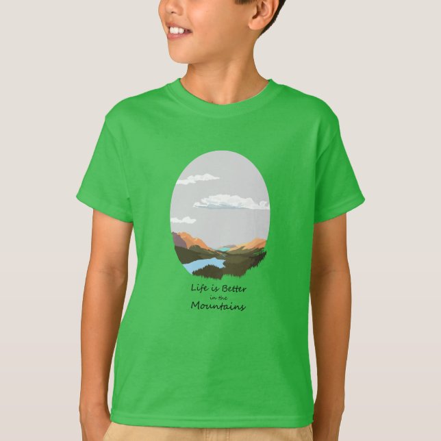 A vida é melhor na montanha T-Shirt (Frente)