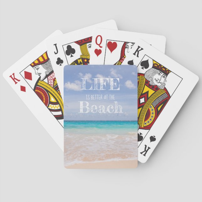 A Vida é Melhor na Praia Cartas de Baralho (Verso)