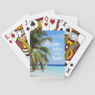 A Vida é Melhor na Praia com Cartas de Baralho