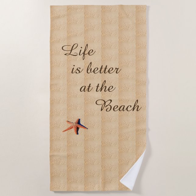 A vida é melhor na toalha de praia (Frente)