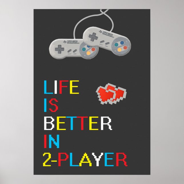 A vida é melhor no 2 Player poster (Frente)