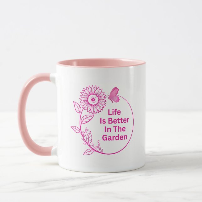 A Vida É Melhor No Jardim Caneca de Café (Esquerda)