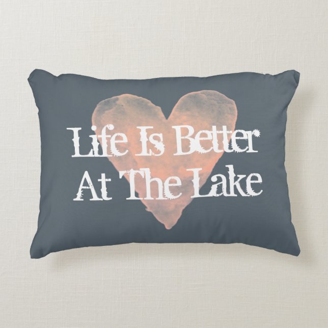 A VIDA É MELHOR NO LAGO almofadas de decoração par (Frente)
