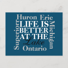 A vida é melhor no lago do cartão postal