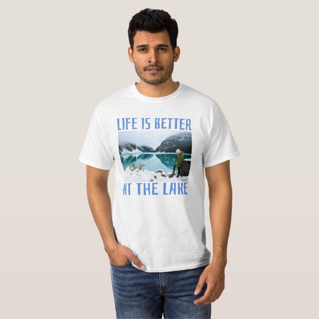 A vida é melhor no lago T-Shirt (Frente Completa)
