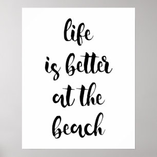 A vida é melhor no poster da praia