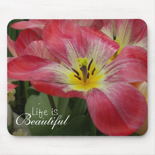 A vida é Mousepad floral bonito (Frente)