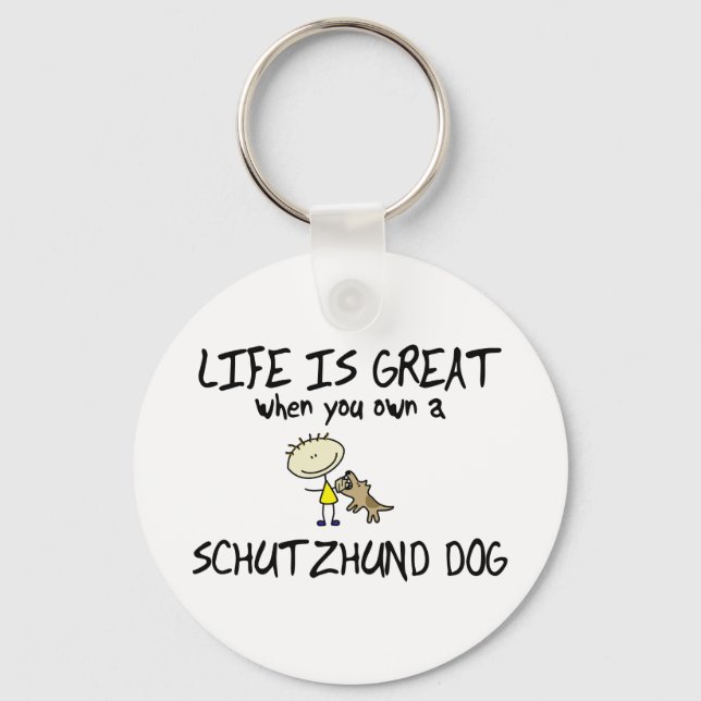 A vida é o Excelente Schutzhund Chaveiro (Frente)