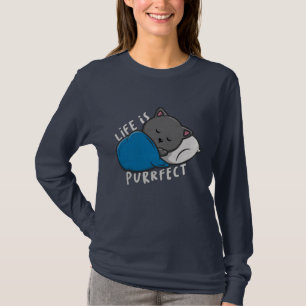 A vida é perfeita - Dormir T-Shirt Gato