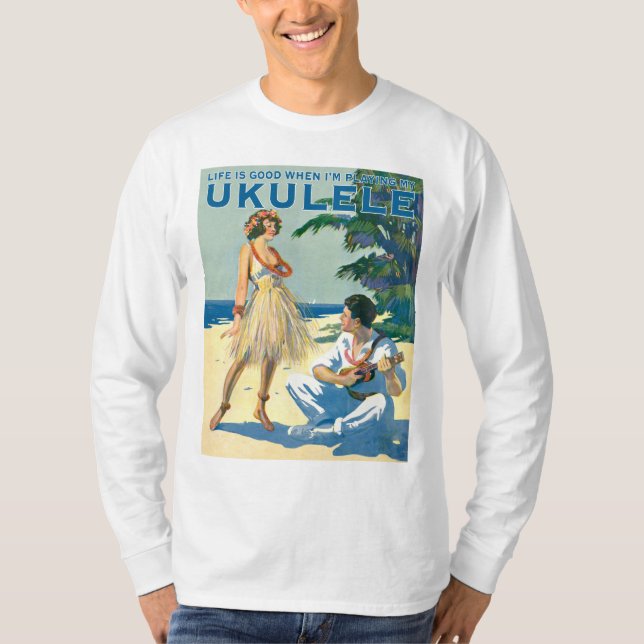 A vida é t-shirt longo leve da luva dos bons (Frente)