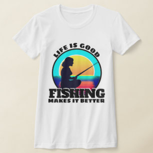 A vida é um bom camiseta de pesca