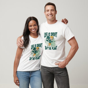 A vida é um Comprar curto da camisa da planta