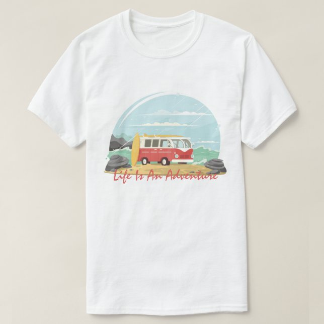 A Vida É Uma Camiseta De Aventura (Frente do Design)