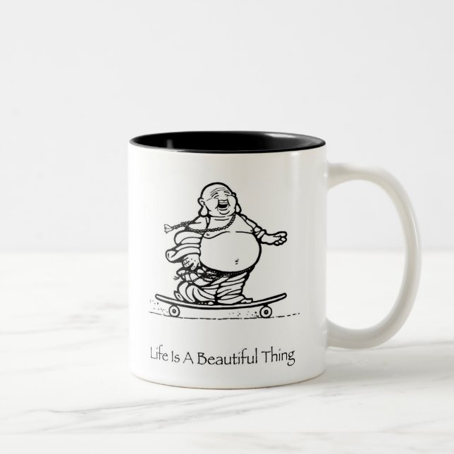 A vida é uma caneca de café bonita de Buddha da (Direita)