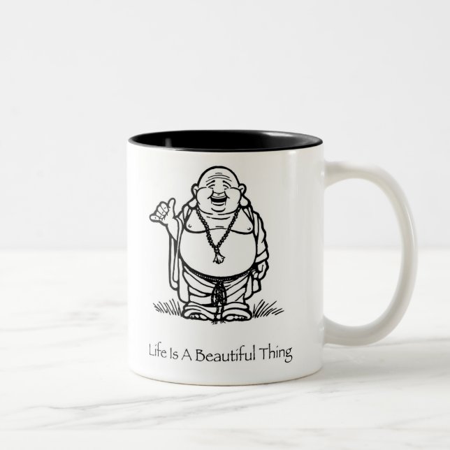 A vida é uma caneca de café bonita de Buddha da (Direita)