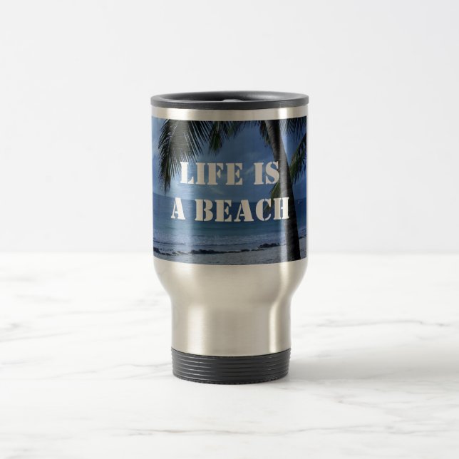 A vida é uma caneca de viagem da praia (Centro)
