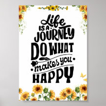 A VIDA É UMA POSTER DE VIAGEM FELIZ