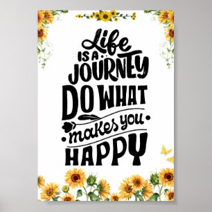 A VIDA É UMA POSTER DE VIAGEM FELIZ