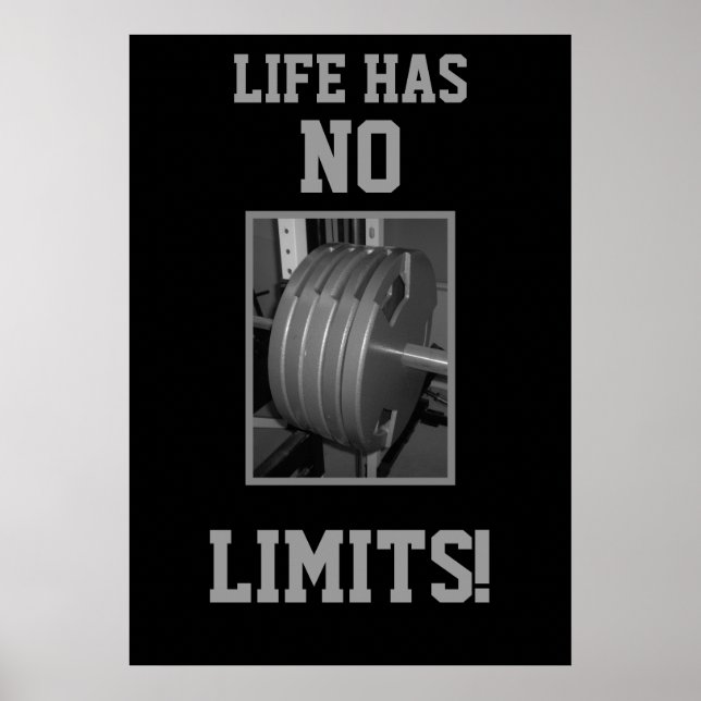 A VIDA NÃO TEM LIMITES! Poster de exercício de lev (Frente)