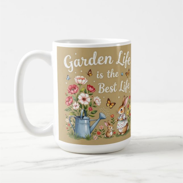 A vida no jardim é a melhor vida Caneca de café (Esquerda)
