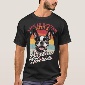 A Vida Retro É Melhor Com Camiseta de Mãe de Bosto