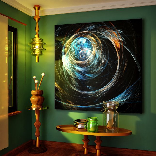 À volta da Impressão de Canvas de Arte do Mundo (Around the World Abstract Art Wrapped Canvas Print)