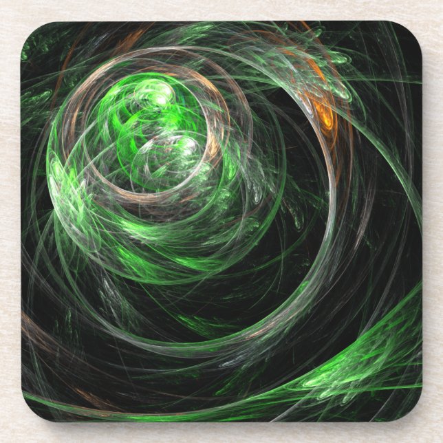 À volta da Porta copos de Arte Abstrato Verde Mund (Frente)