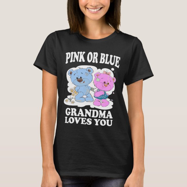 A Vovó Rosa Ou Azul Te Ama A Camisa Revelar De Gên (Frente)