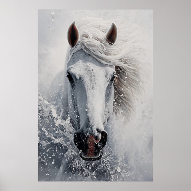 A White Horse Poster Art Print Wall Art (Frente)