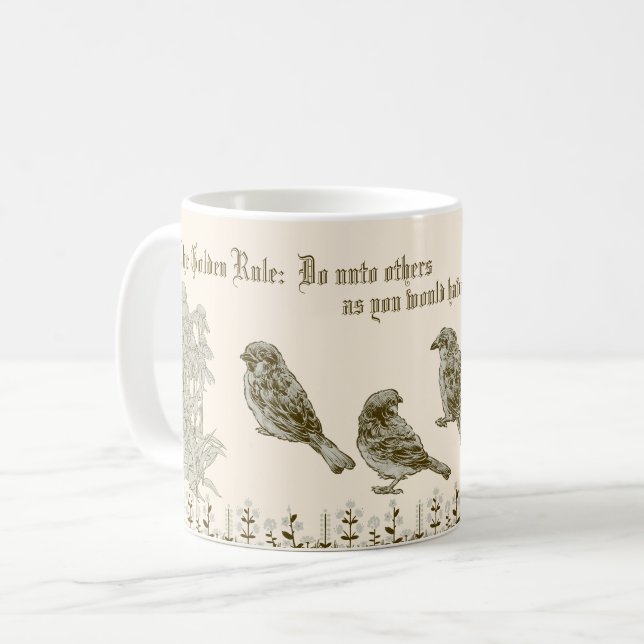 A Xícara de Café Mug da Regra do Ouro (Frente Esquerda)